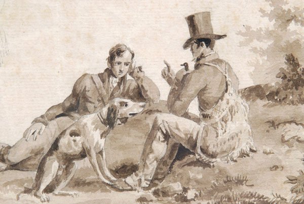 French School sporting drawing, - 4