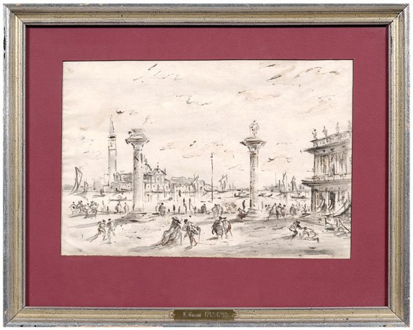Drawing, follower of Francesco Guardi,
