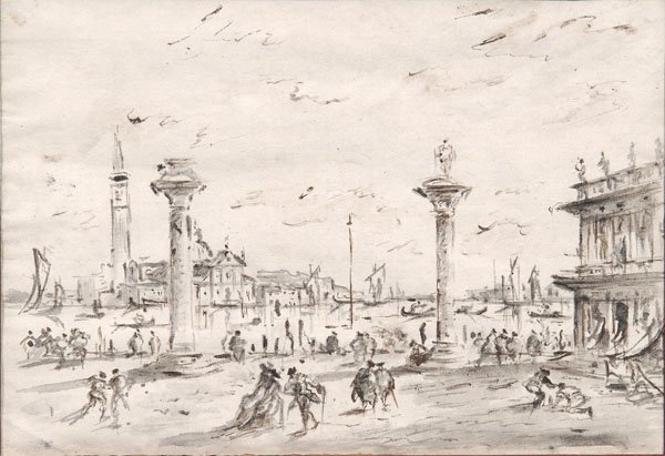 Drawing, follower of Francesco Guardi, - 2