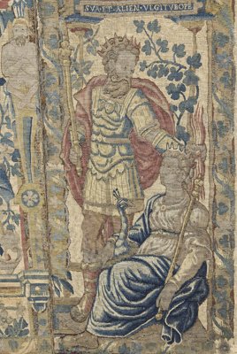Tapestry border fragments, - 8