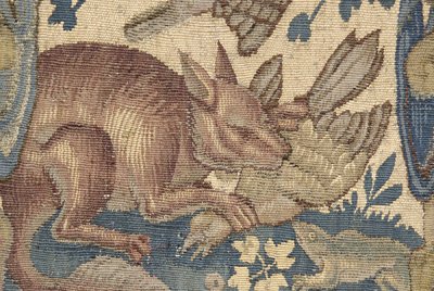 Tapestry border fragments, - 9