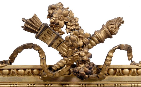 Louis XVI style overmantel mirror, - 2