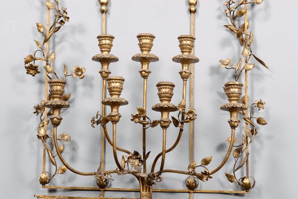 Gilt iron sconce, - 2