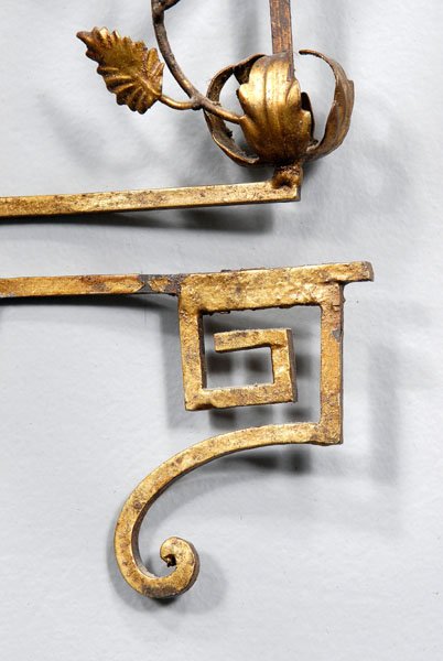 Gilt iron sconce, - 5