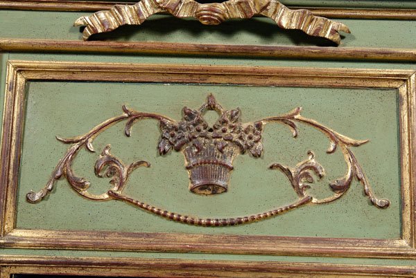 Louis XVI style parcel gilt mirror, - 2