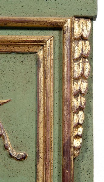 Louis XVI style parcel gilt mirror, - 4