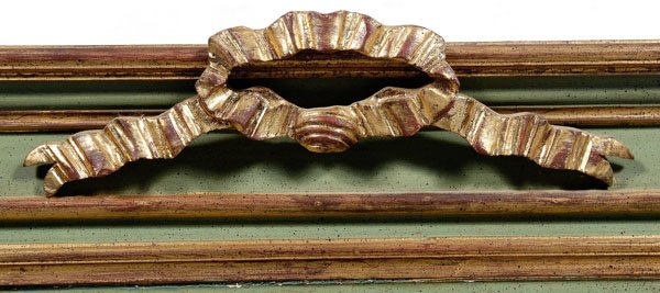 Louis XVI style parcel gilt mirror, - 5