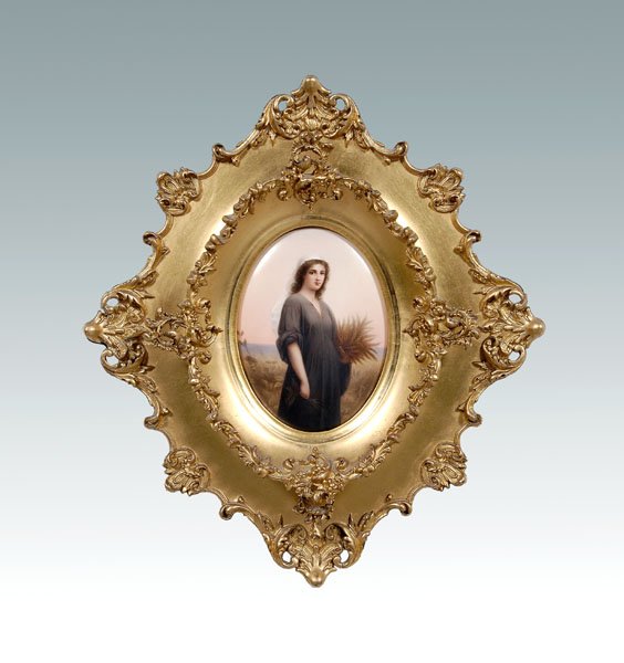 Berlin porcelain plaque signed Wagner