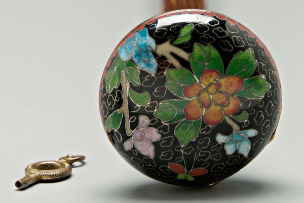 Cloisonné watch cane, - 3