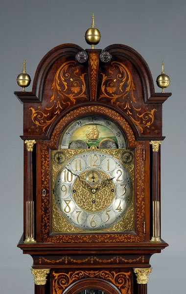 Fine Elliott inlaid tall case clock, - 9