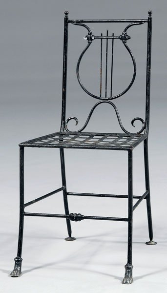 Empire style wrought iron patio set: - 2