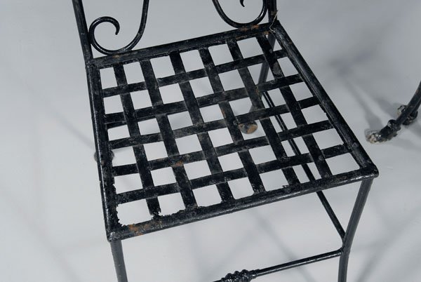 Empire style wrought iron patio set: - 6