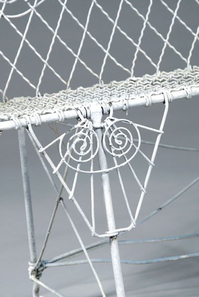 Pair wirework garden benches - 2