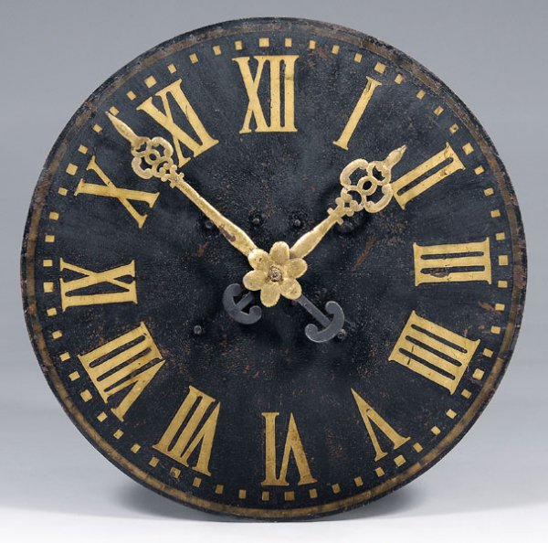 Large architectural iron clock,