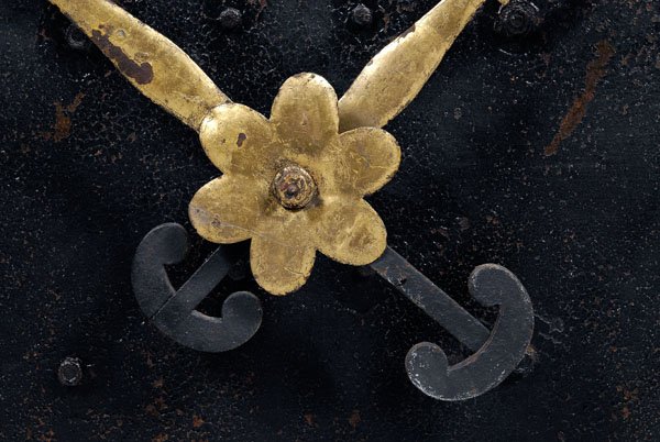 Large architectural iron clock, - 3