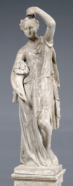 Cast stone garden statue, - 2