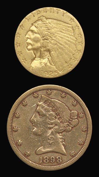 Two U.S. gold pieces