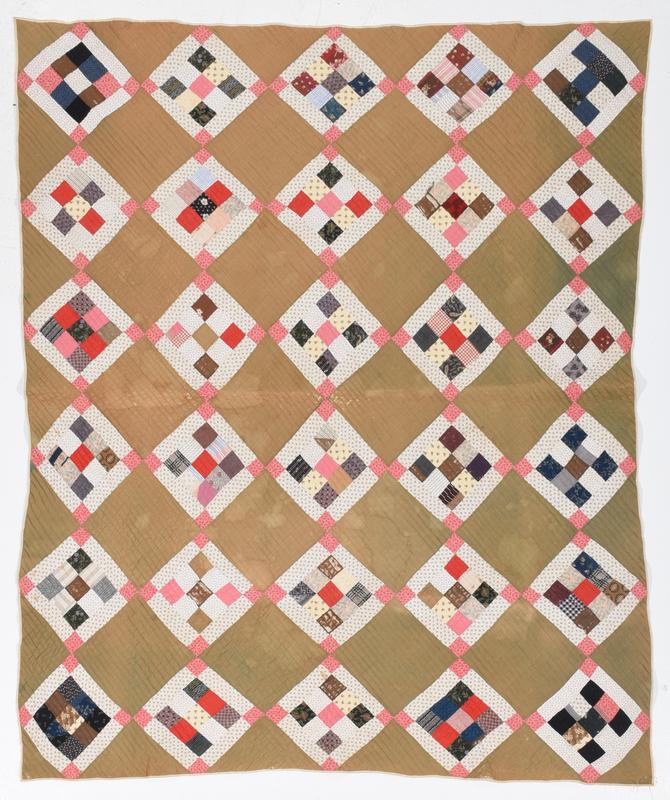 East Tennessee Patchwork Quilt: attributed Greene County, Tennessee, hand quilted with mid weight batting, 70 x 86 in., accompanied by sales tag and copy of receipt from Polk Place Antiques, Nashville, TennesseeProvenance: Property 