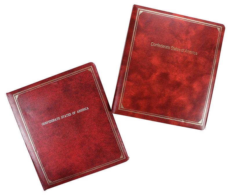 Confederate States of America Albums: in two volumes, contains numerous signatures of soldiers in Mexican-American War, officers in American Civil War,ÿBrigadier General John Imboden, signed document; William Ruffin Cox, cut signature fr
