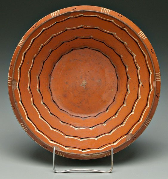 Slip decorated redware bowl, - 2