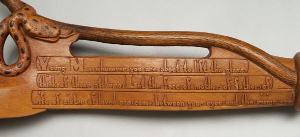 Important folk art cane, A.P. Dean, - 5