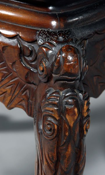 Chinese dragon carved armchair, - 3