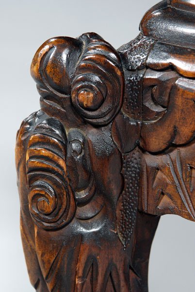 Chinese dragon carved armchair, - 4