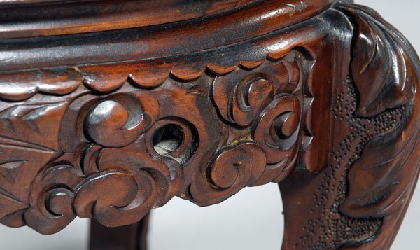 Chinese dragon carved armchair, - 7