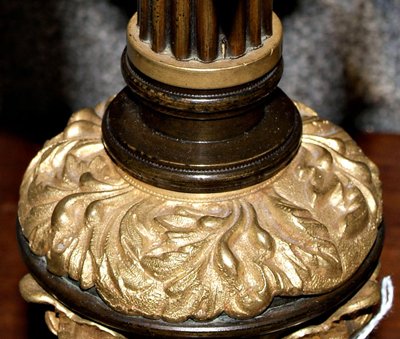 Ormolu mounted astral lamp, - 4