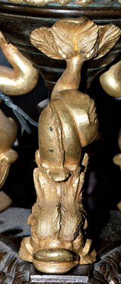 Ormolu mounted astral lamp, - 6
