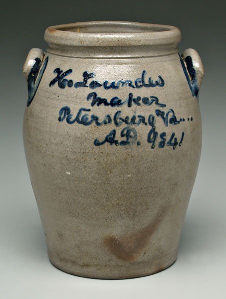 1841 Loundes stoneware jar,