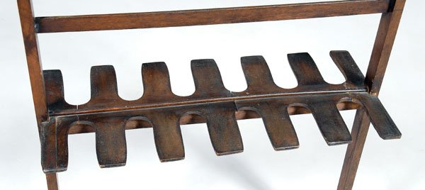 Mahogany equestrian boot rack, - 2