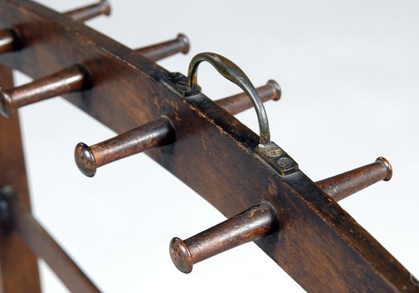 Mahogany equestrian boot rack, - 3