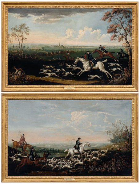 Two Dutch School hunt scenes: