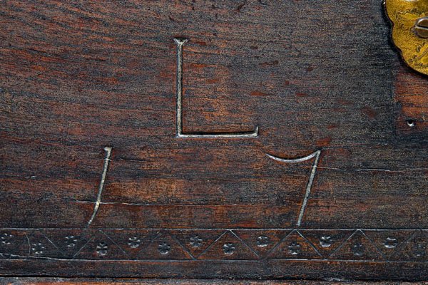 English table desk dated 1745, - 4