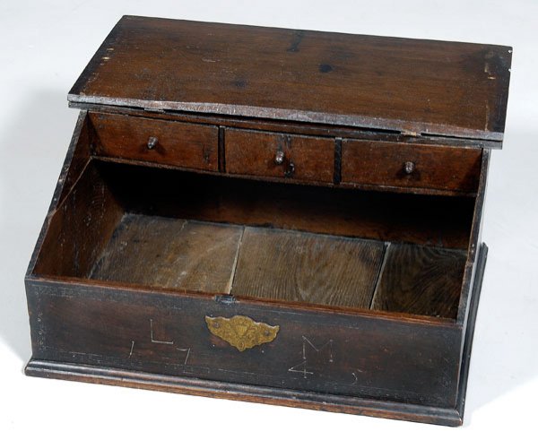 English table desk dated 1745, - 7