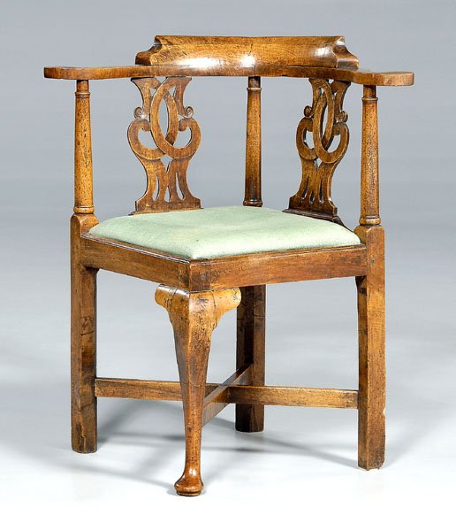 Chippendale mahogany corner chair,