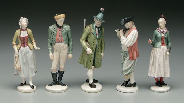Five Nymphenberg figurines