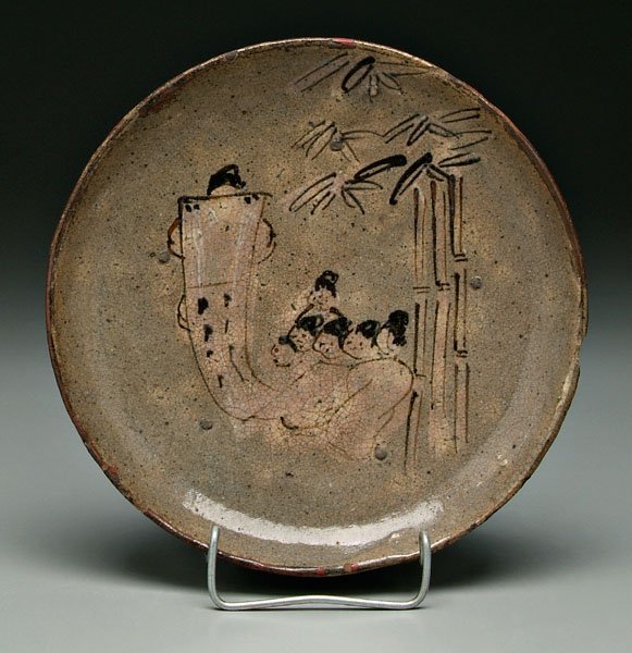Japanese stoneware dish,