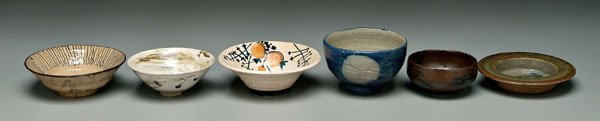 Six Japanese style bowls