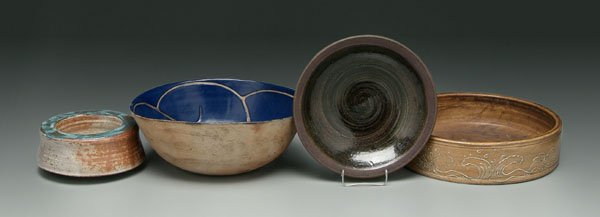 Four pieces studio pottery