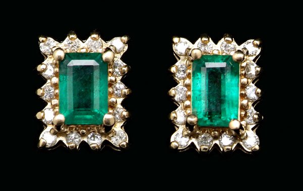 Emerald, diamond ring and earrings - 2