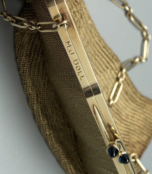 14 kt. gold mesh purse, - 3