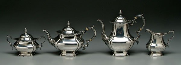 Four-piece sterling tea service