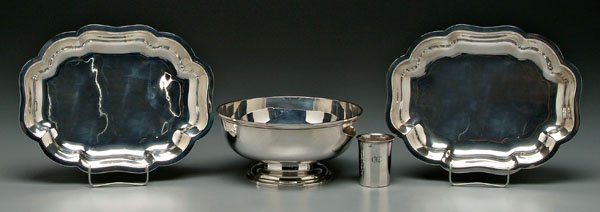 Four pieces sterling hollowware