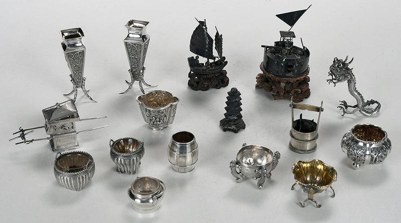 Asian Silver Salts and Miniature Figures (1 of 6)