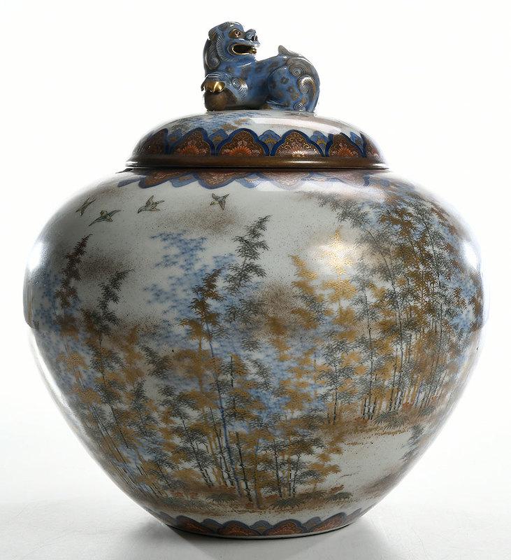 Large Japanese Fukagawa Imari Lidded Jar (1 of 15)