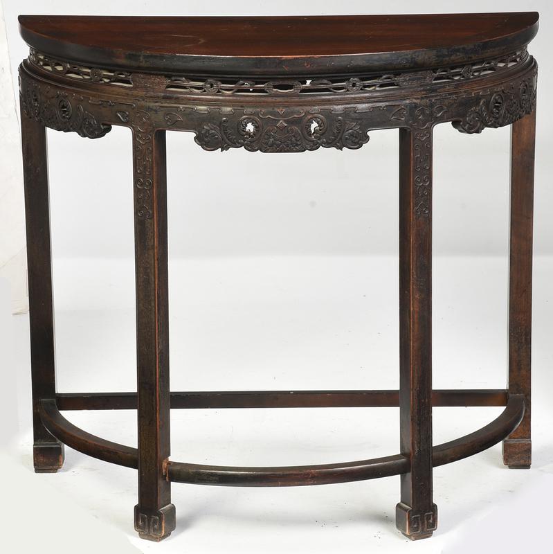 Chinese Demilune Carved Pier Table (1 of 3)