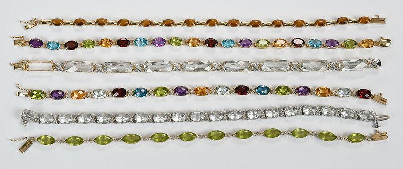 Six 14kt. Gemstone Bracelets (1 of 8)