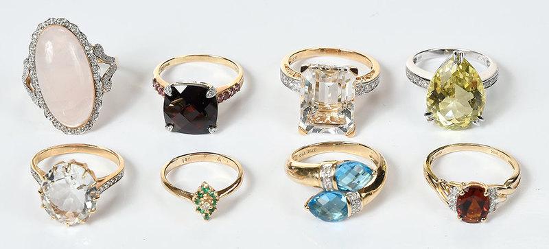 Eight 14kt. Gemstone Rings (1 of 15)